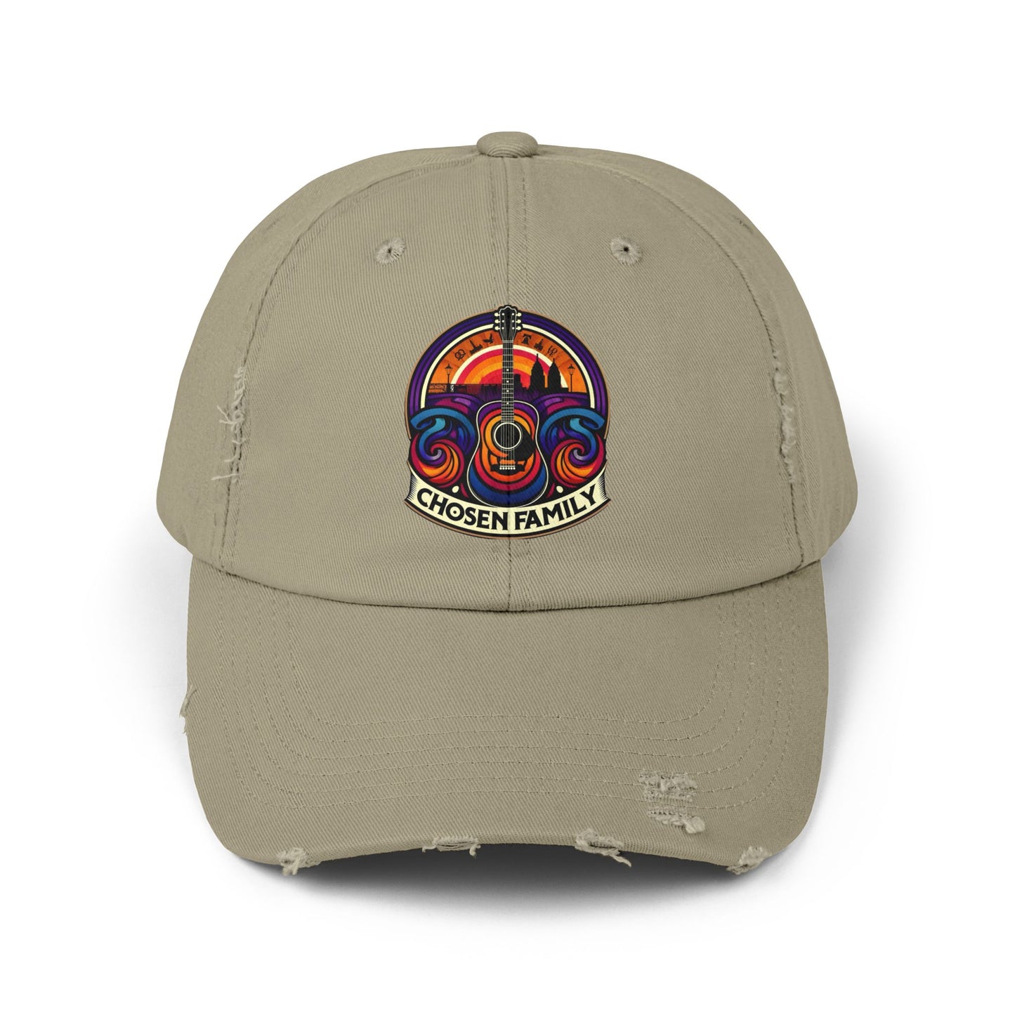 Chosen Family Logo Print Distressed Baseball Hat