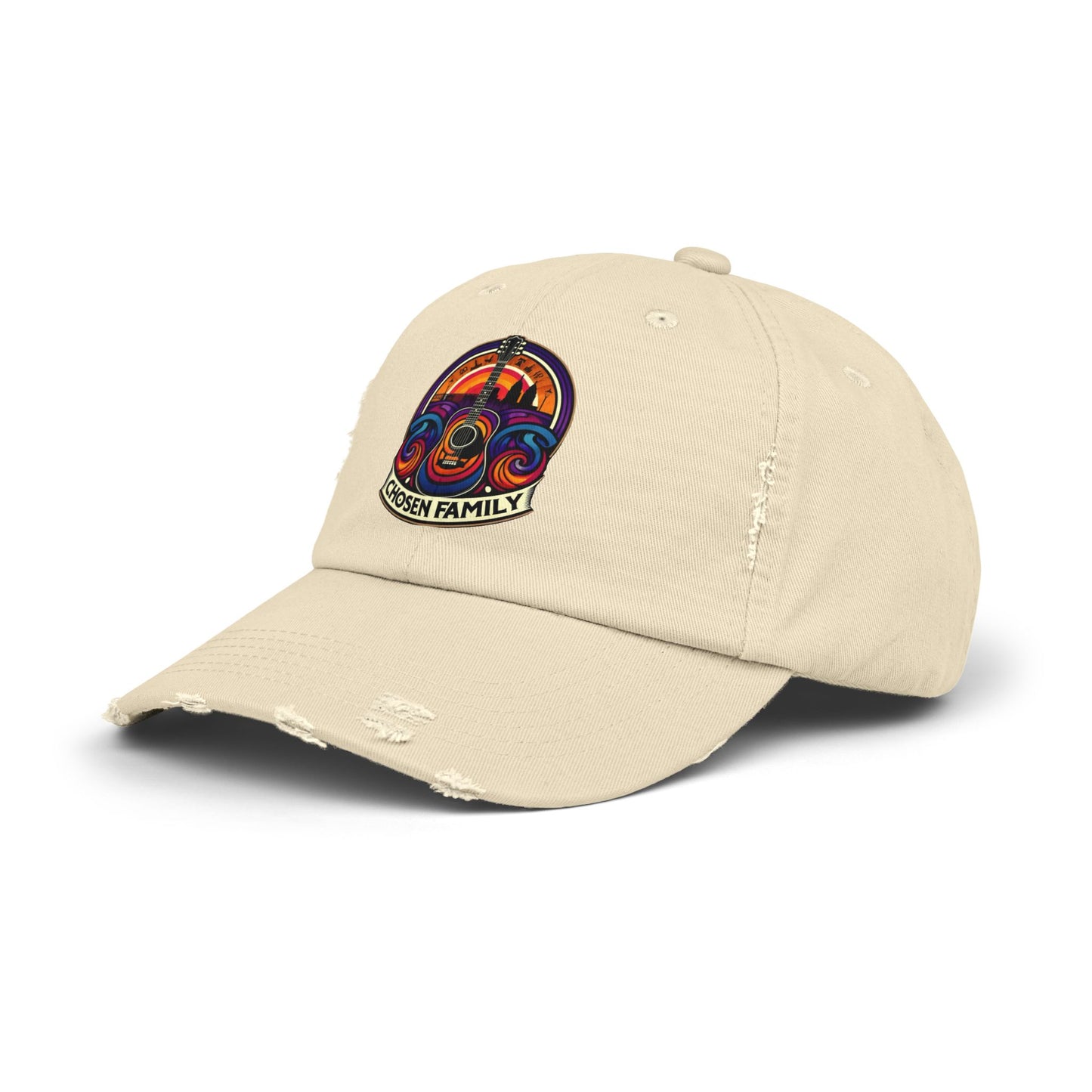 Chosen Family Logo Print Distressed Baseball Hat