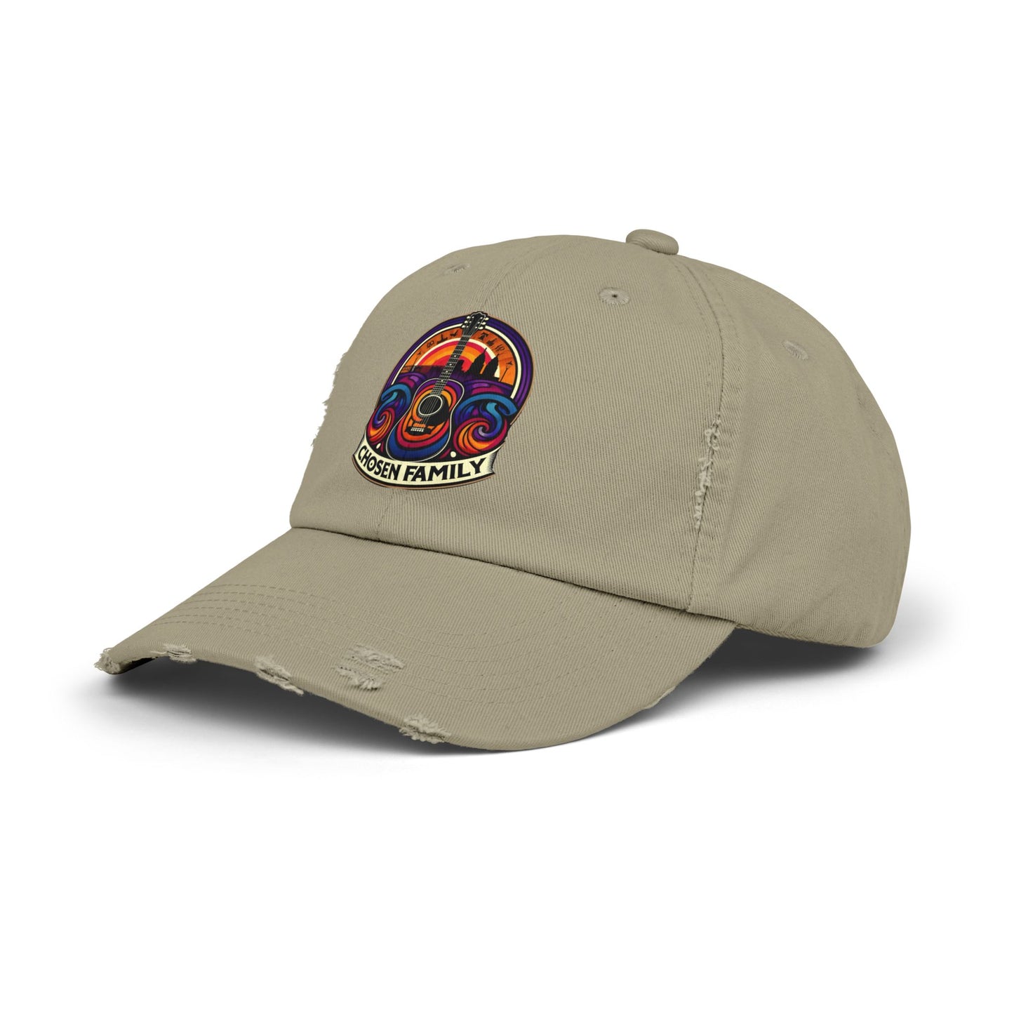 Chosen Family Logo Print Distressed Baseball Hat