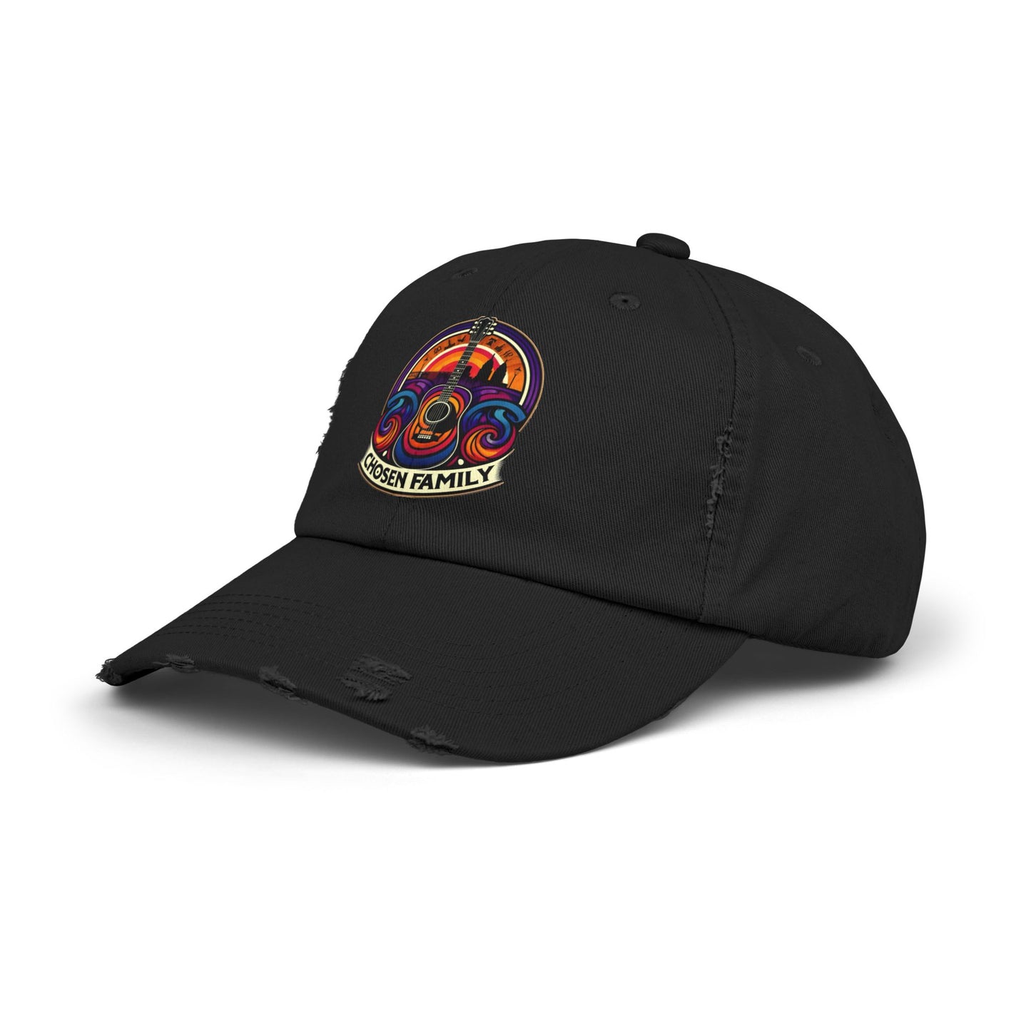 Chosen Family Logo Print Distressed Baseball Hat